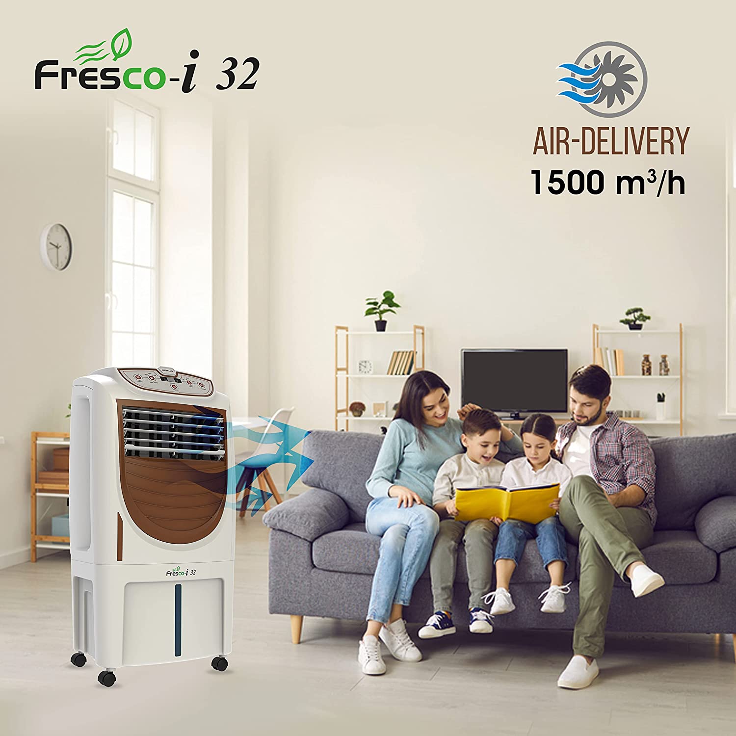 Havells Fresco-i 32 Litres Personal Air Cooler White-Brown