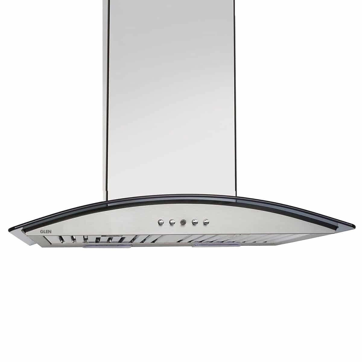 க்ளென் 6071 SX டச் ஸ்கிரீன் 60 செ.மீ 1000 M3/Hr புகைபோக்கி 4 பித்தளை பர்னர் பிளாக் கேஸ் ஸ்டவ் 1043 BB உடன்