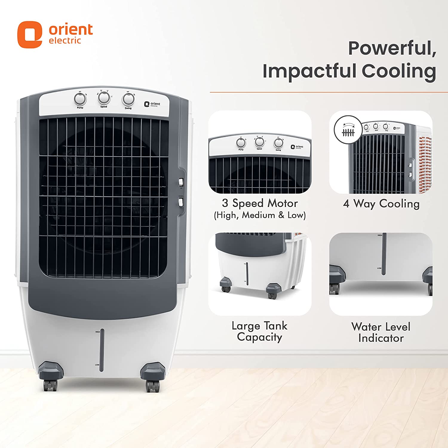 ओरिएंट इलेक्ट्रिक टाइटन 75L डेजर्ट एयर कूलर सफ़ेद