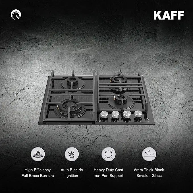 KAFF NVH 604 உள்ளமைக்கப்பட்ட ஹாப் | உயர் செயல்திறன் கொண்ட முழு பித்தளை பர்னர்கள் ஆட்டோ எலக்ட்ரிக் பற்றவைப்பு