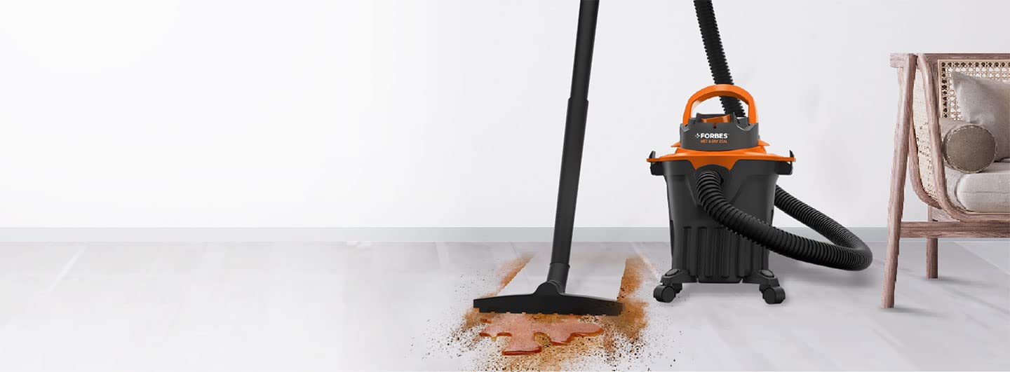 Eureka Forbes Wet & Dry Zeal Vacuum Cleaner, Black & Orange