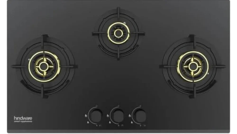 Hindware 75cm 3-Burner Hob Hazel Auto Ignition - Efficient Kitchen Appliance