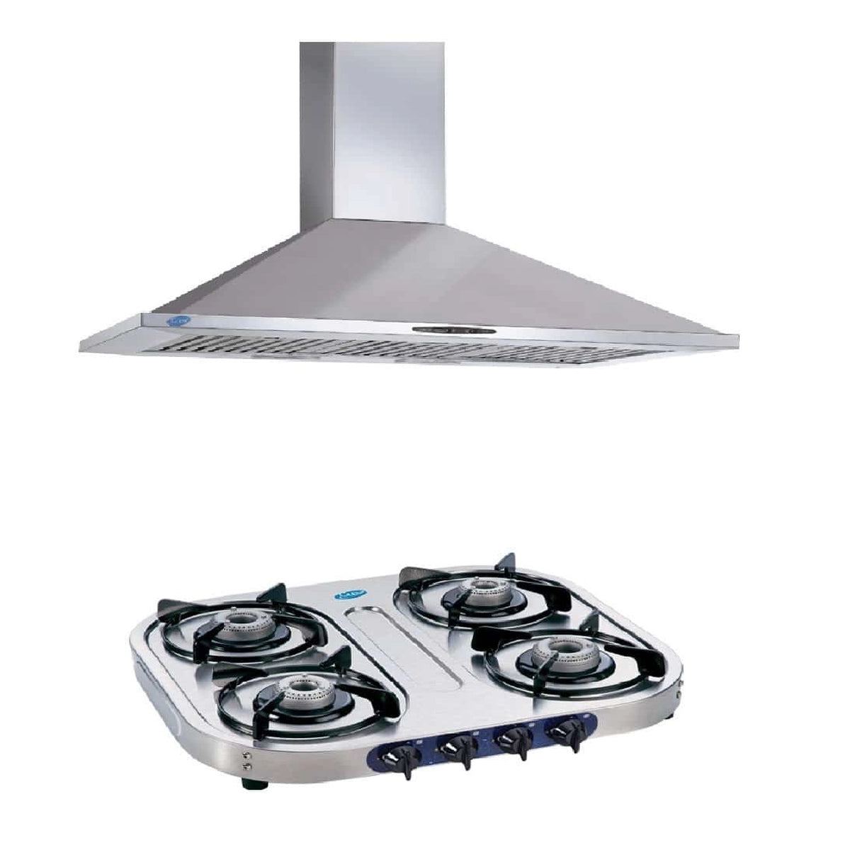 Glen Kitchen Chimney HOOD 6058 SS 60cm 750M3 BF- LTW + Glen Gas Stove 1044 SS AL Stainless Steel Manual Ignition (COMBO)