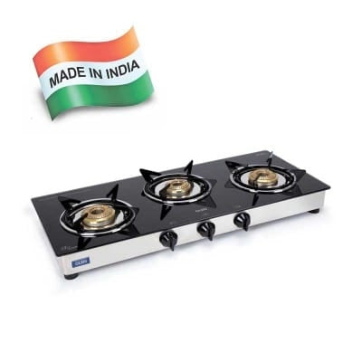 Glen 3 Burner ISI LPG Gas Stove 1030 GT Junior Brass Burners