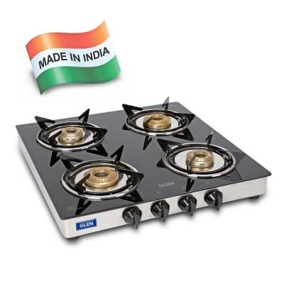 Glen 4 Burner ISI LPG Gas Stove 1040 GT Junior Brass Burner