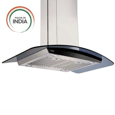 Glen Kitchen Chimney Island 6071 Baffle Filter 90 cms - Touch Control
