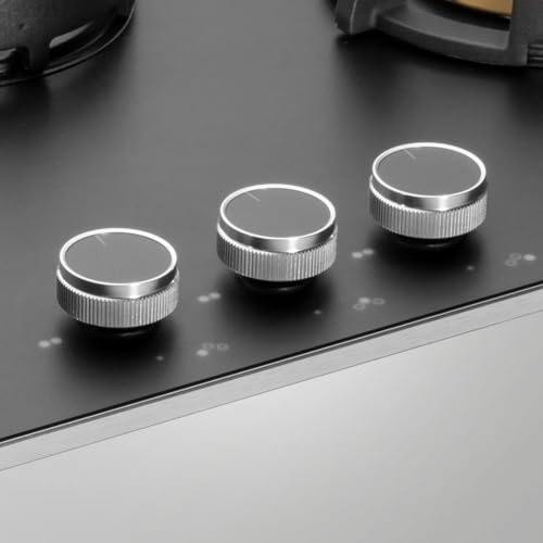 KAFF MSM 783X | Full Brass Burners | Flame Failure Device | Premium Frosted Black Glass With Decorative SS Moulded Strip | Ergonomic Designer Metal Knobs | 3 Burner (Black)