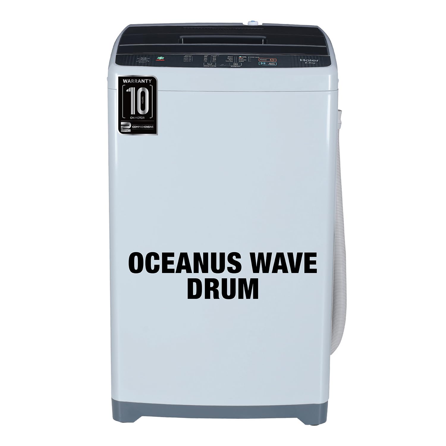 Haier 6.5 Kg 5 Star Fully Automatic Top Load Washing Machine (HWM65-AE, Oceanus Wave Drum, 2023 Model, Moon Light Grey)
