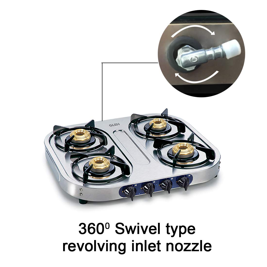 க்ளென் ஸ்டெயின்லெஸ் ஸ்டீல் எல்பிஜி கேஸ் அடுப்பு (CT1044SS)