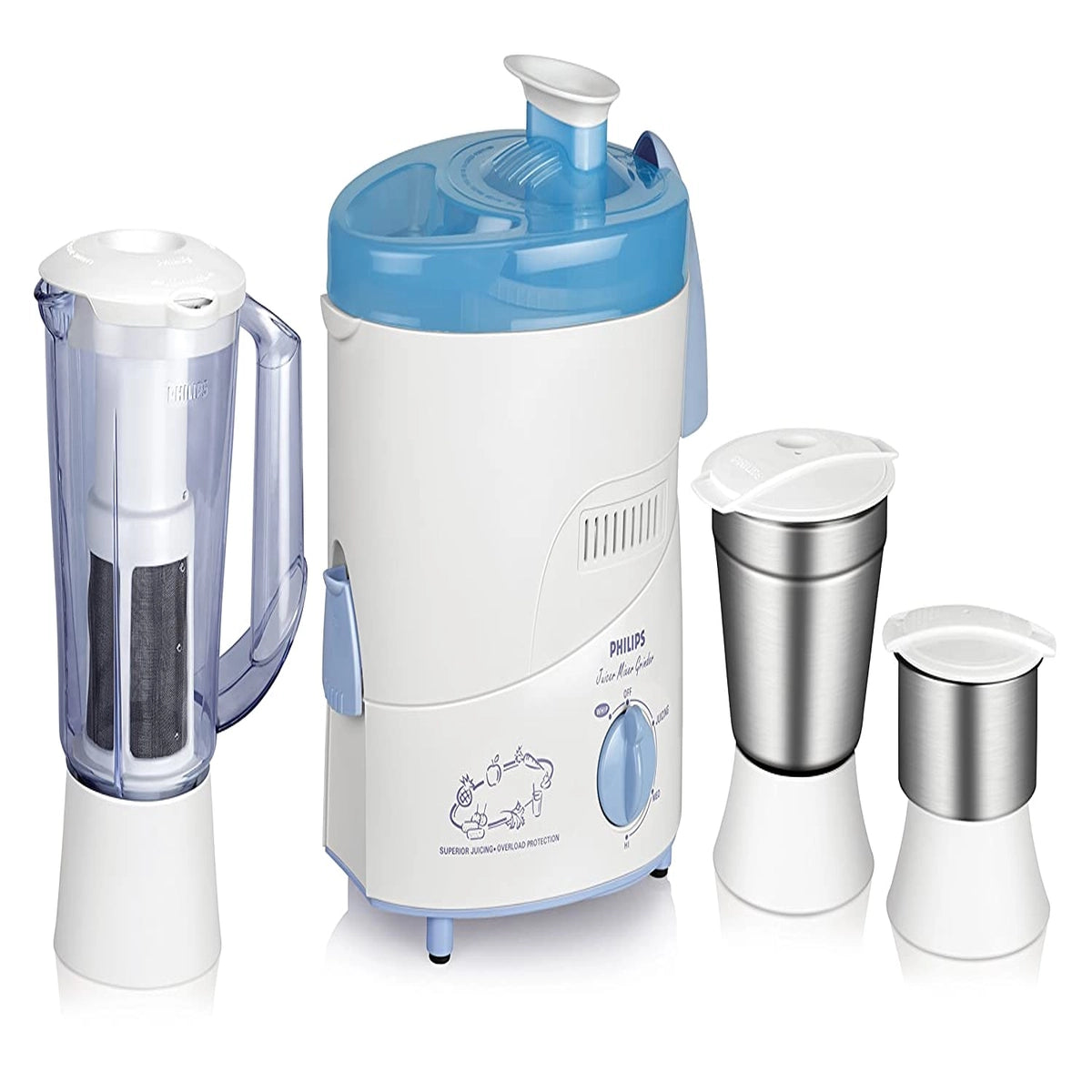 Philips Daily Collection HL7610/04 500-Watt 3 Jar Mixer Grinder (Blue)