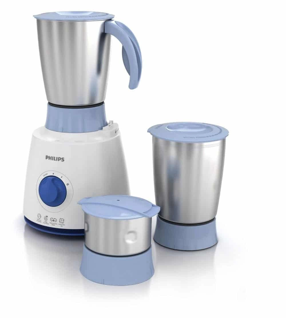 Philips Daily Collection HL7600 500-Watt Mixer Grinder with 2 Jar (White/Blue)