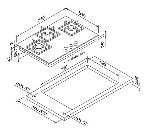 Blaupunkt 5GH75BB390 3b Brass Burner Voltage: 220 – 240 V - Efficient Cooking Appliance