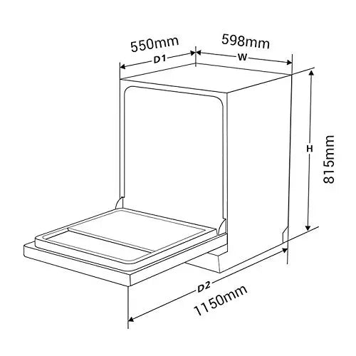 Kaff DW Spectra 60 | Built in Dishwasher | 12 Standard Place Settings | Three Stage Filtration System