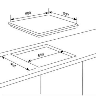 Kaff Hob 70CM 3 Burner- N 703 SS