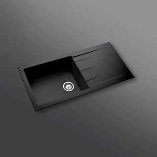 Kaff kitchen sink drain board granite single bowl KSG 40 SDB BLK