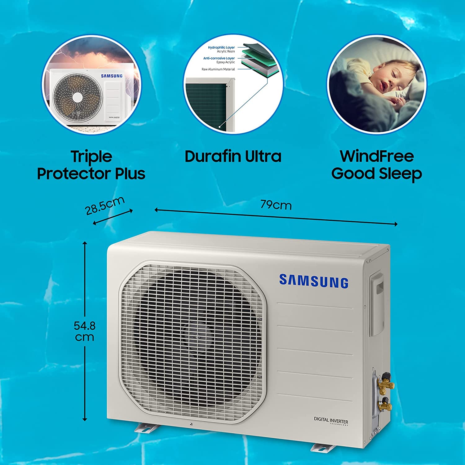 Samsung 1.5 Ton 5 Star Split AC AR18BYNANWK, Geo Plain