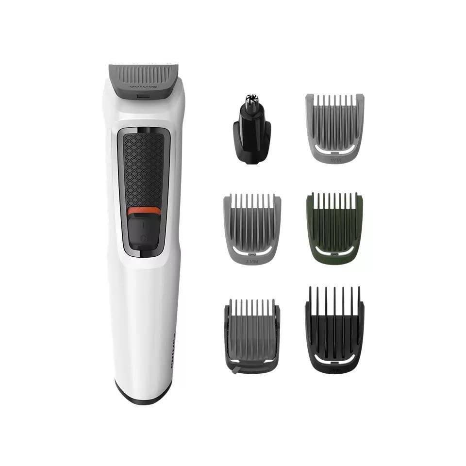Click to open expanded view PHILIPS MG3721/65 Multi-Grooming Series 3000 7-in-1 for Face-Hair-Body-Nose and Ear Kit Grooming Kit 60 min Runtime Trimmer White