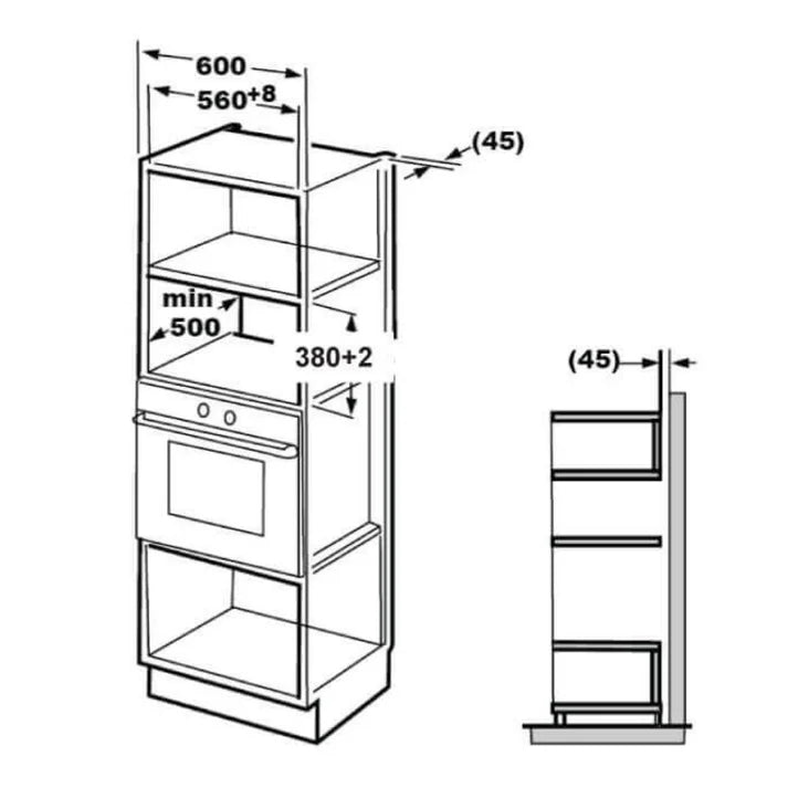 Hafele AIDA 28 Built-In Microwave, Microwave Capacity 25Ltrs