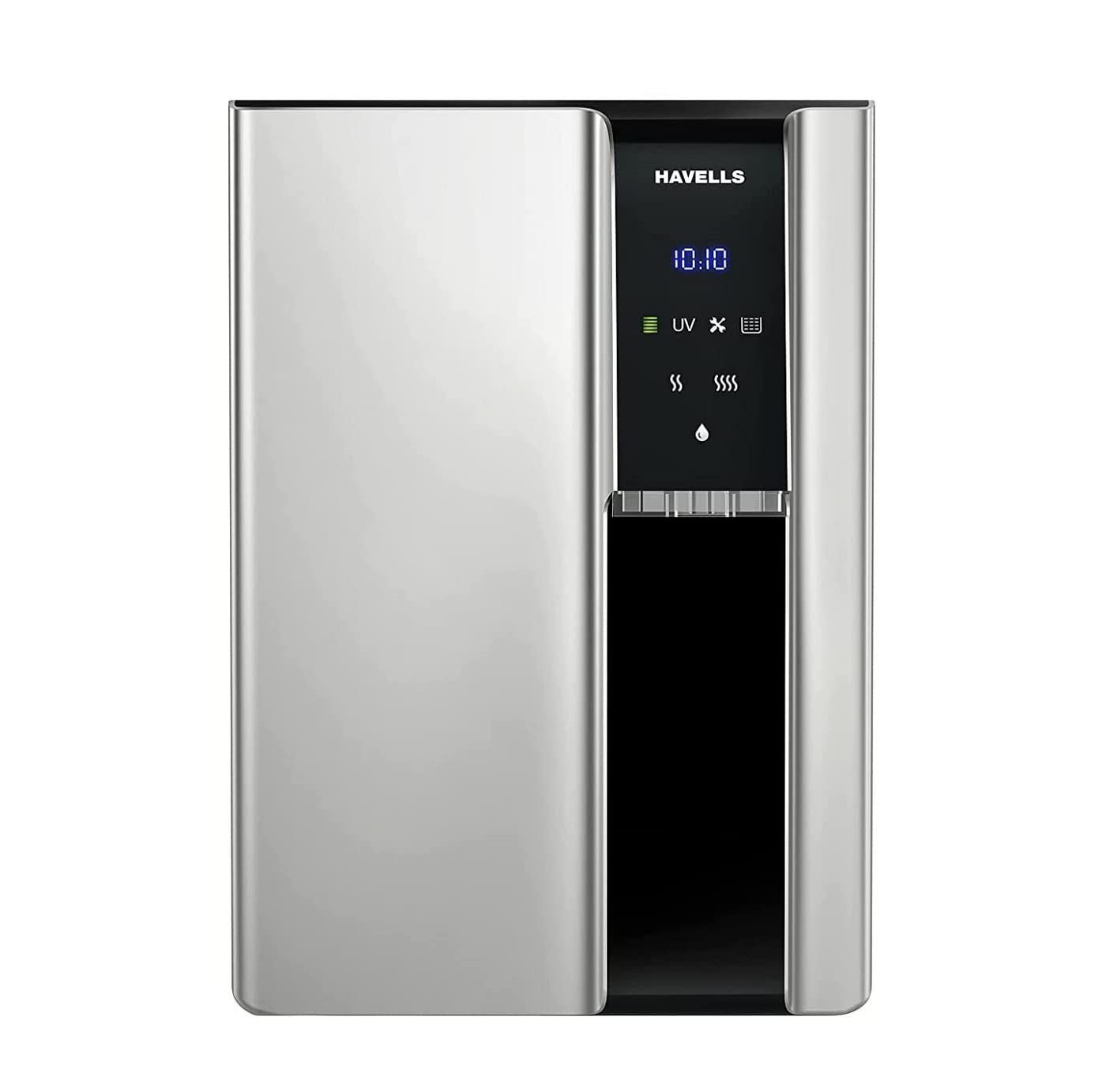Havells Gracia Alkaline Water Purifier | RO+UV+Alkaline | Free Unlimited Service Visits for 1 Yr | Hot, Warm & Ambient Water | 10 Stage Purifier | 7.5 L SS Tank | For Borewell, Tanker, Municipal