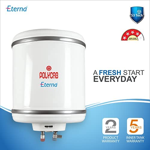 Polycab Eterna 10L Storage Water Heater  4 Star BEE Rated White
