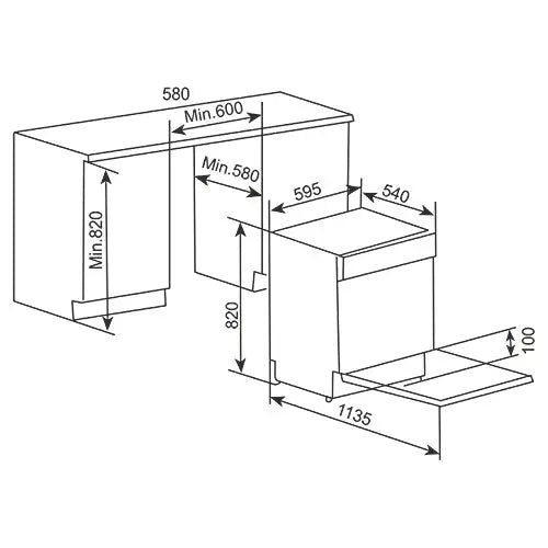 Kaff KDW BIN 60 Intra | Built-in Dishwasher | 14 Place Setting | Three Stage Filtration Systems | Memory Function