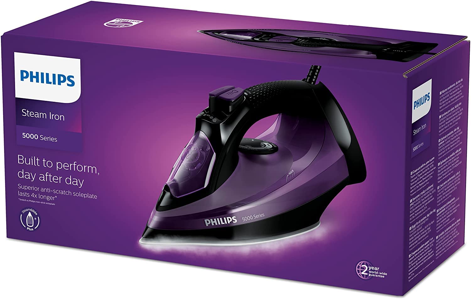 Philips Steam Iron with SteamGlide Plus Soleplate (Black) 2400 Watt - DST5030/80