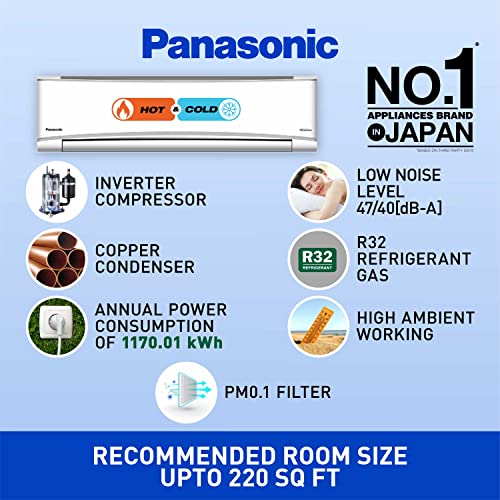Panasonic 2 Ton 3 Star Hot and Cold Wi-Fi Inverter Smart Split AC (Copper, 7 in 1 Convertible with additional AI Mode, Twin Cool, PM 0.1 Air Purification, CS/CU-KZ24ZKYF, 2023 Model, White)