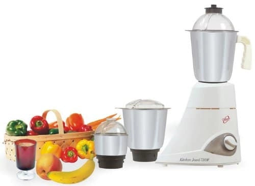 Orpat Kitchen Gold 800W White Mixer Grinder with 3 Jars