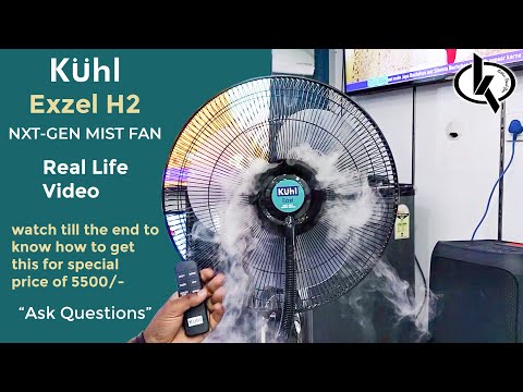 KUHL Exzel H2 Next Gen Desert Cooler Pedestal with Mist & Humidifier | 3 Blades | 3 Speed | Remote & Touch Panel | Height Adjustment | 8 Hr Water Tank | 400 mm