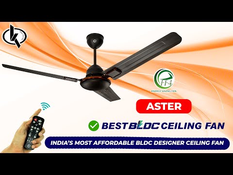 eFF4 Sino1200 mm 3 Blade 5 Star power Saving Ceiling fan with BLDC Motor | Remote control | Decorative Fan with Lights | High Air Flow (Brown - Aster, Pack of 1)