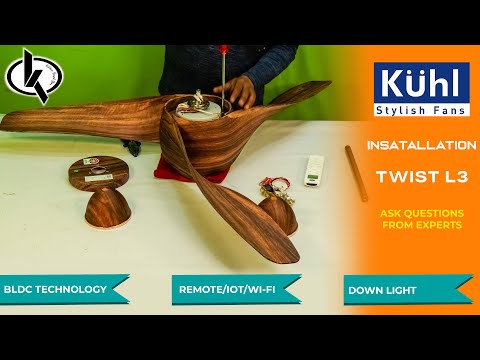 KUHL Twist L3 1320 mm 65% Power Saving BLDC Ceiling Fan | BEE 5 Star Rated & ISI Marked | High Air Flow | 5 Year Warranty on Motor By Brand | Free Installation | White