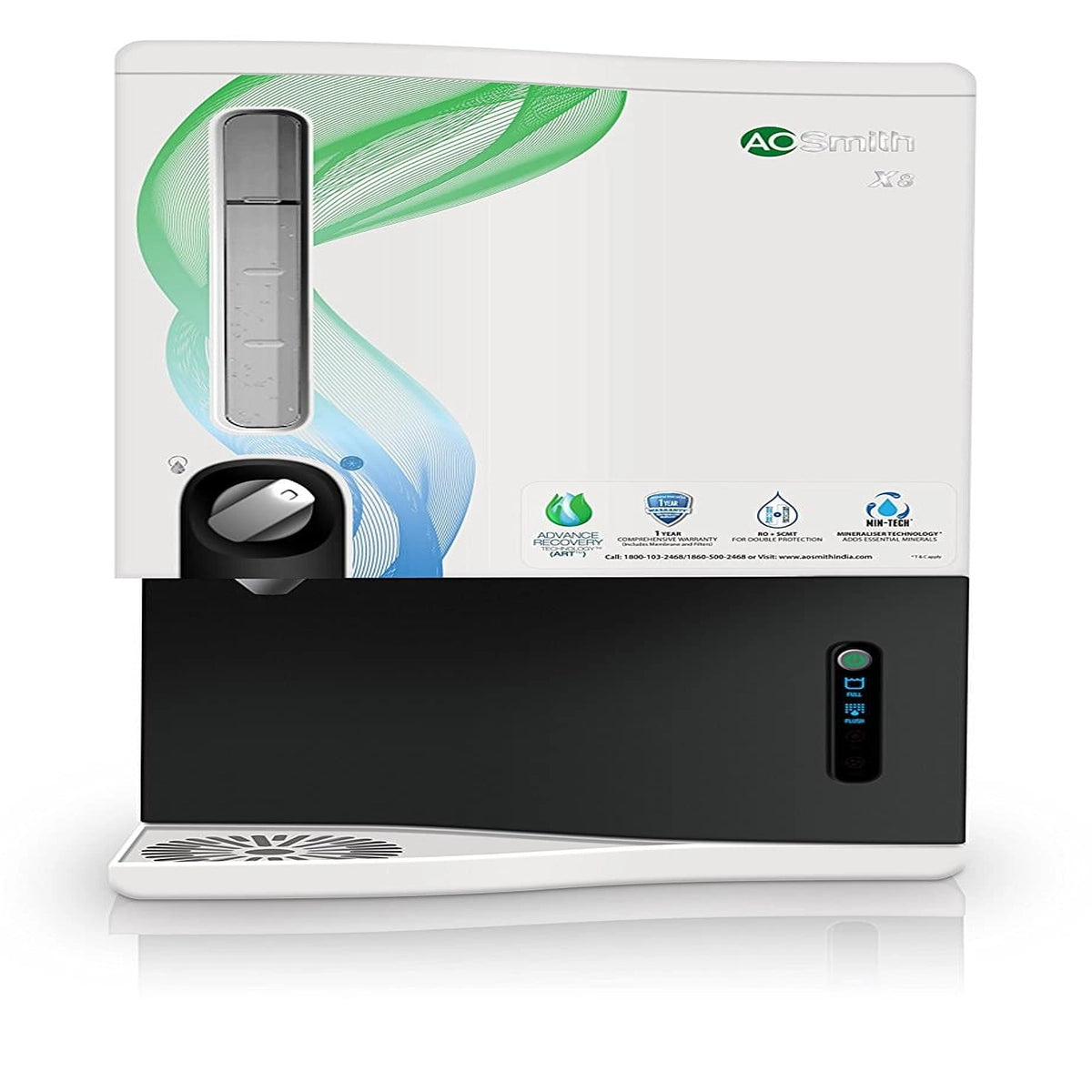AO Smith RO UV Water Purifier X8 New Green RO Series 9 Litre