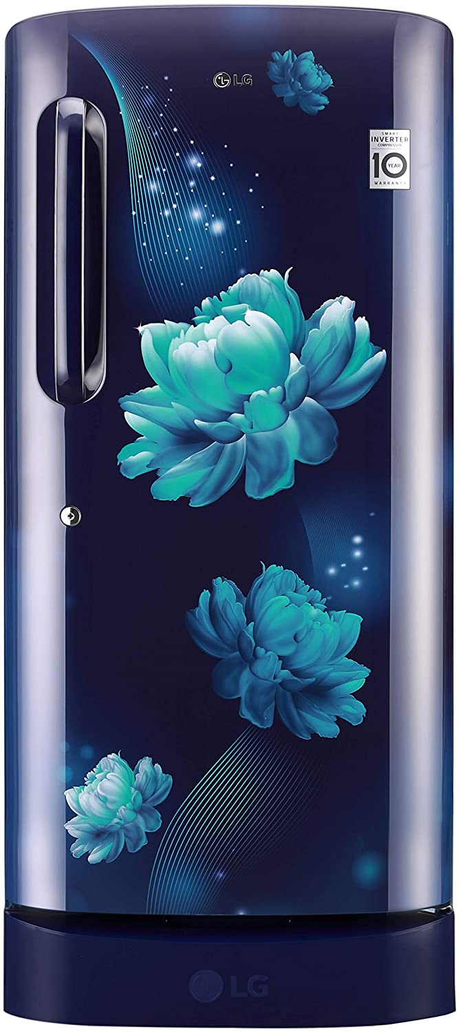 LG 215 L 4 Star Inverter Direct-Cool Single Door Refrigerator (GL-D221ABCY, Blue Charm, Base Stand with Drawer)