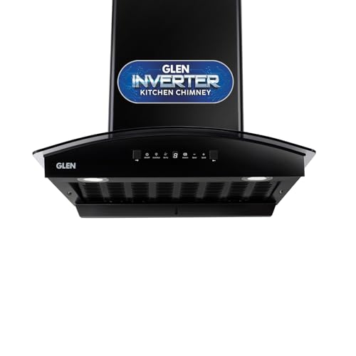 Glen 60 cm 1600 m3/hr BLDC Filterless Autoclean Kitchen Chimney with Heat Sensor (Fabia BLDC BLACK 60cm)