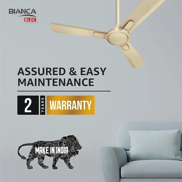 Havells Bianca 1200mm Energy Saving with Remote Control 5 Star Decorative BLDC Ceiling Fan Gold Mist