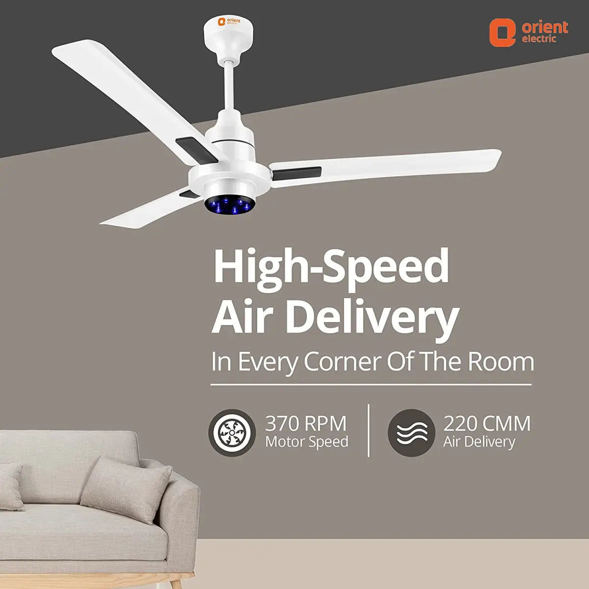 Orient Electric Tome Plus 1200mm BLDC Ceiling Fan white