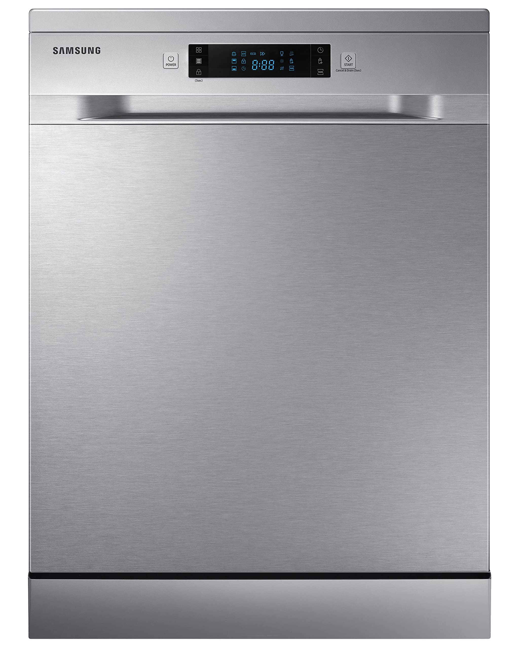 Samsung 13 Place Setting Freestanding Dishwasher with Intensive Wash (DW60M6043FS/TL), Ice blue, Stainless Steel Tub, Hygiene Clean, Height Adjustable Rack)