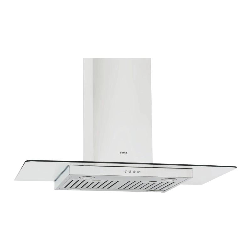 Elica 90 cm Chimney & Hood Flat Glass Island LTW 90 PB Turbo LED