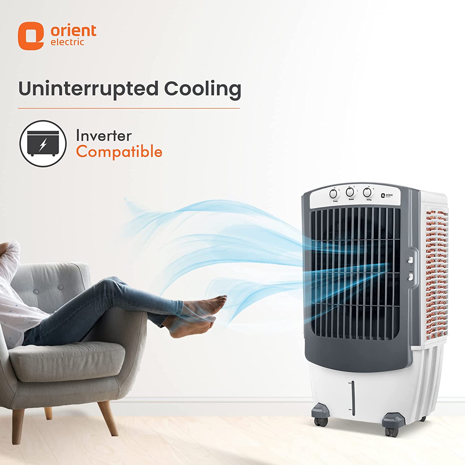 ओरिएंट इलेक्ट्रिक टाइटन 75L डेजर्ट एयर कूलर सफ़ेद