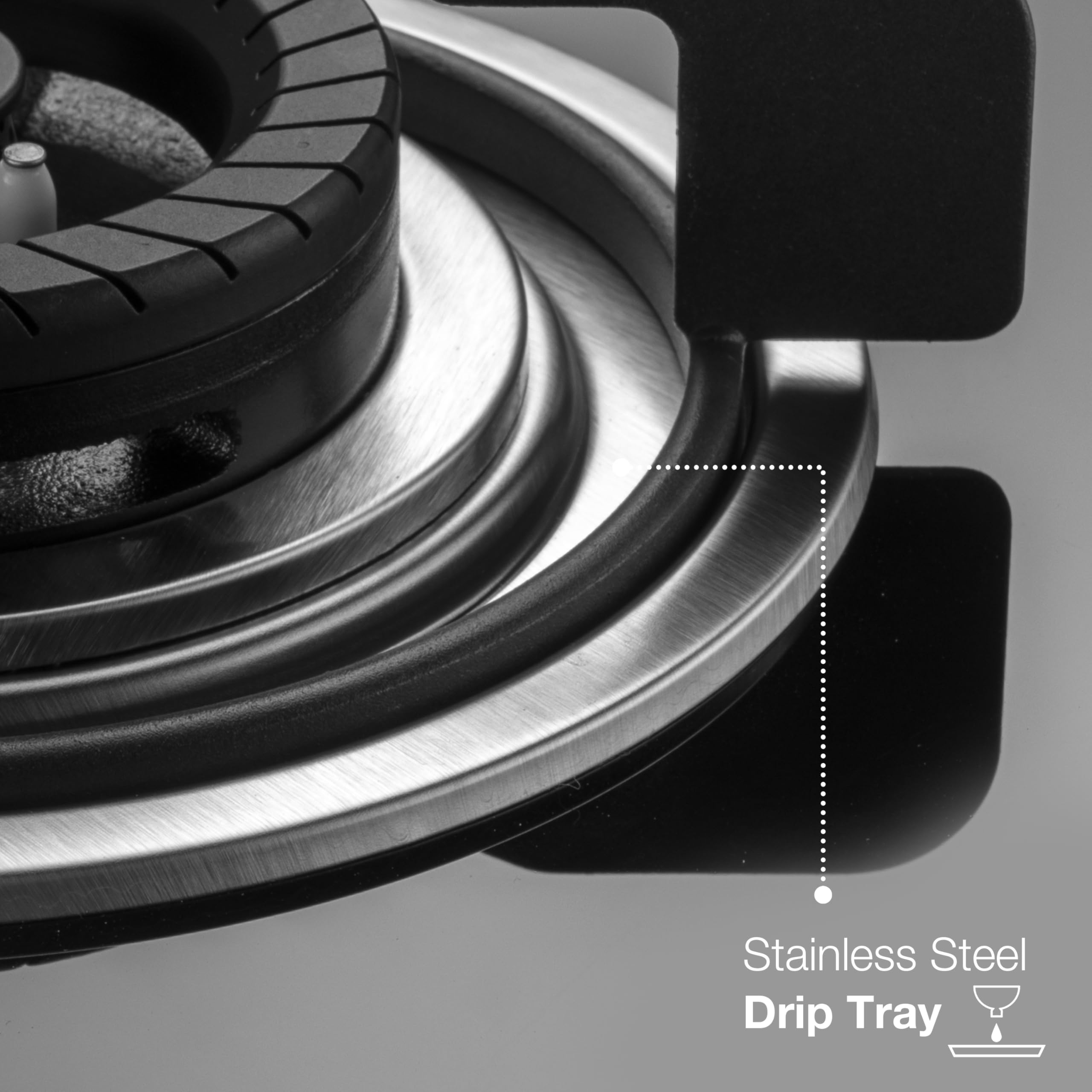 KAFF CRISTA CRH 783 Built-in Hob/Hobtop 3 Burners, Auto Electric Ignition, 78 CM, Black Glass Top, Tornado Style Burners, SS Drip Tray, 8 MM Toughened Glass (Black)