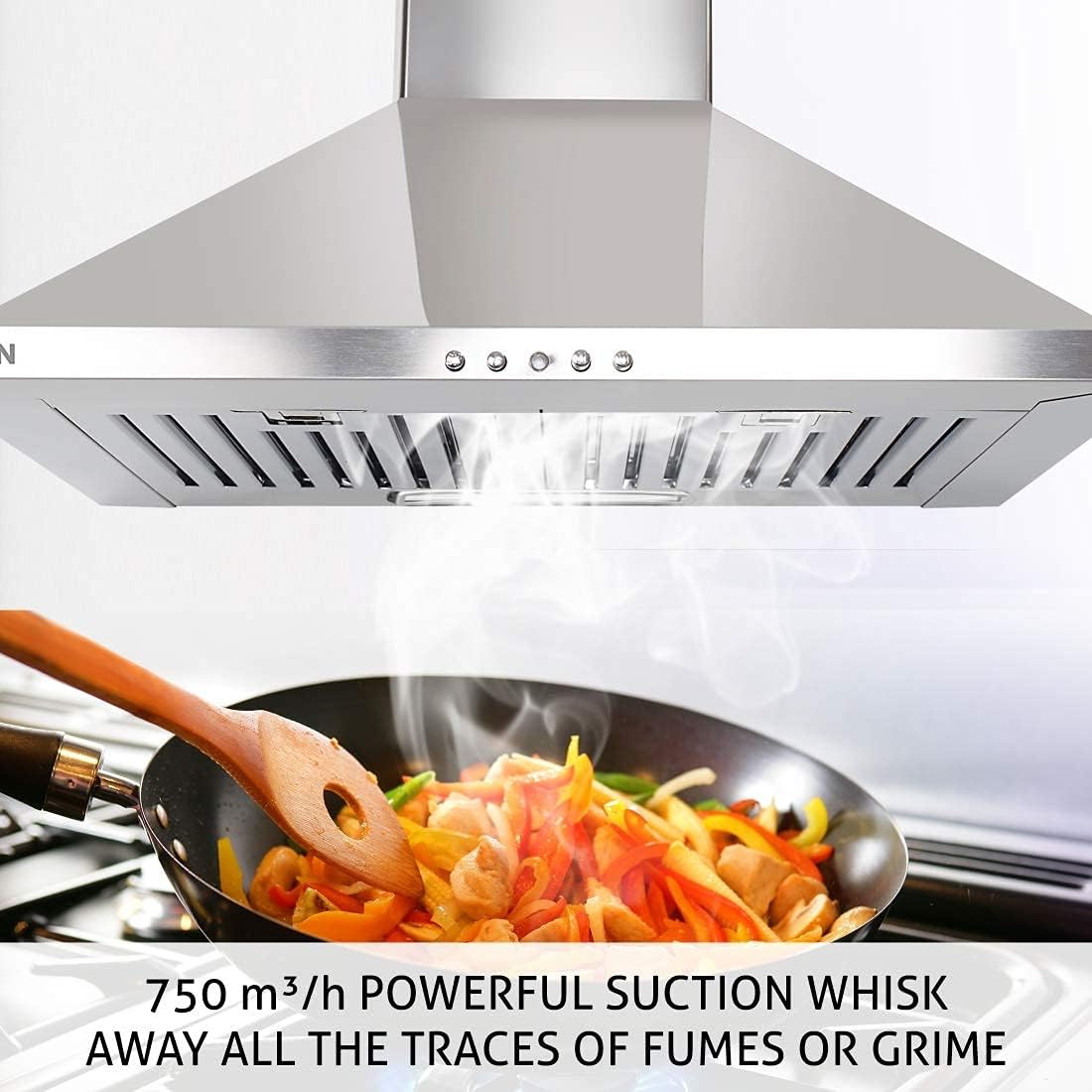 Glen Pyramid Ductless Kitchen Chimney 6050 Junior Stainless Steel 60cm 750 m3/h