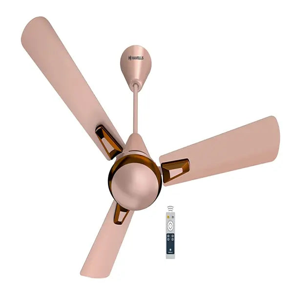 Havells Festiva Prime 1200mm Energy Saving with Remote Control 5 Star Decorative BLDC Ceiling Fan (Beige Cola Chrome