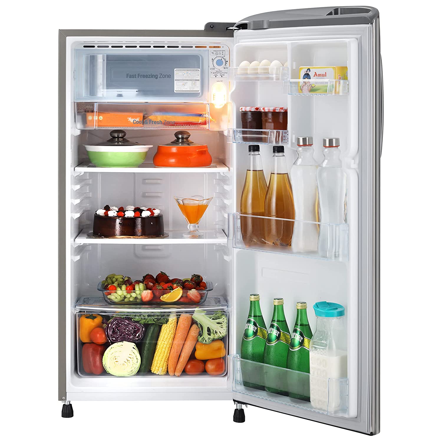 LG 185l Direct Cool Single Door Refrigerator Shiny Steel