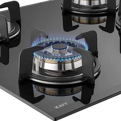 KAFF Built in Hob VRH 604 | Brass Burners Coated in Black | Metal Knobs | Auto Ignition