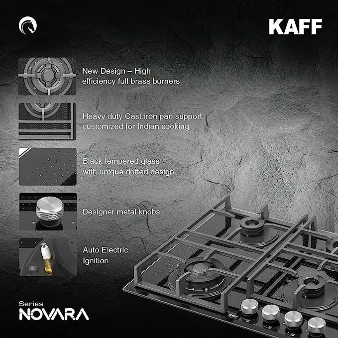 KAFF NVH 604 உள்ளமைக்கப்பட்ட ஹாப் | உயர் செயல்திறன் கொண்ட முழு பித்தளை பர்னர்கள் ஆட்டோ எலக்ட்ரிக் பற்றவைப்பு