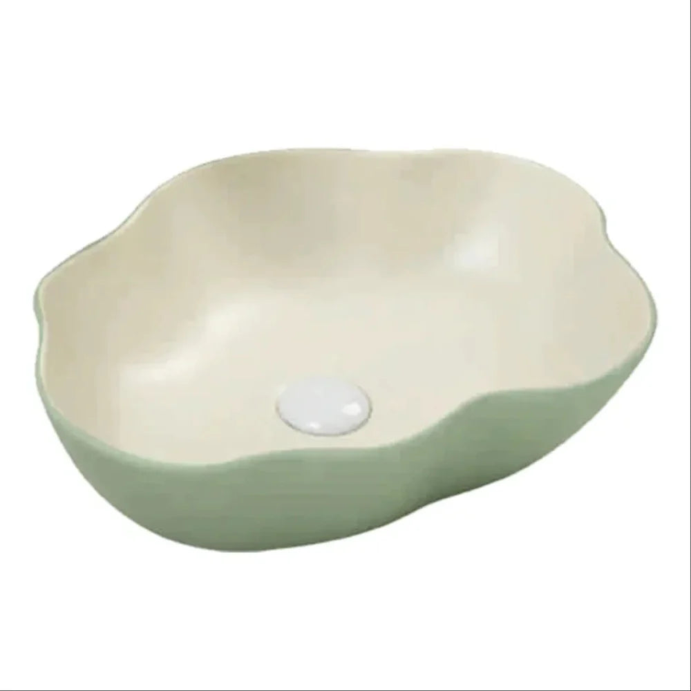Sternhagen SH10204 Ceramic Oyster 02 Wash Basin - Beige & Green Sleek Design