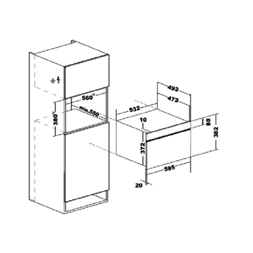 Hafele DIAMOND 34 MWO Built-In Convection Microwave - 34L Cap.