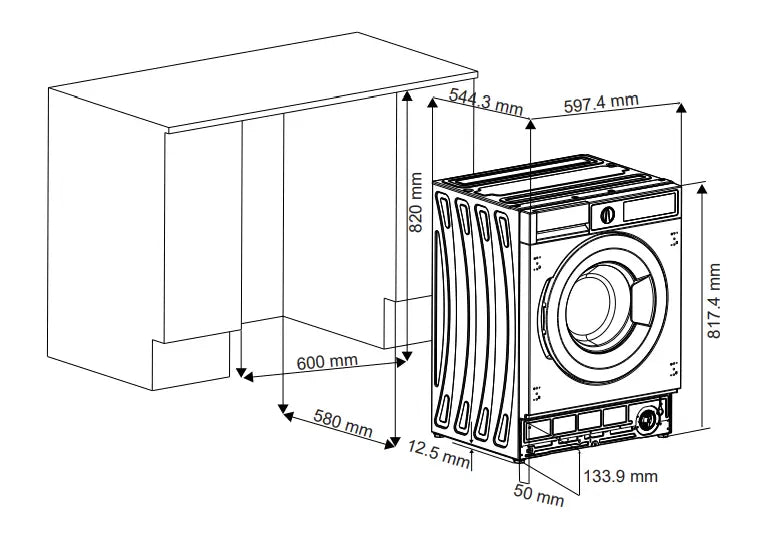Blaupunkt 5WT6X001 Washer-Dryer: 75 dB Noise, 8 kg Washing/5 kg Drying Capacity