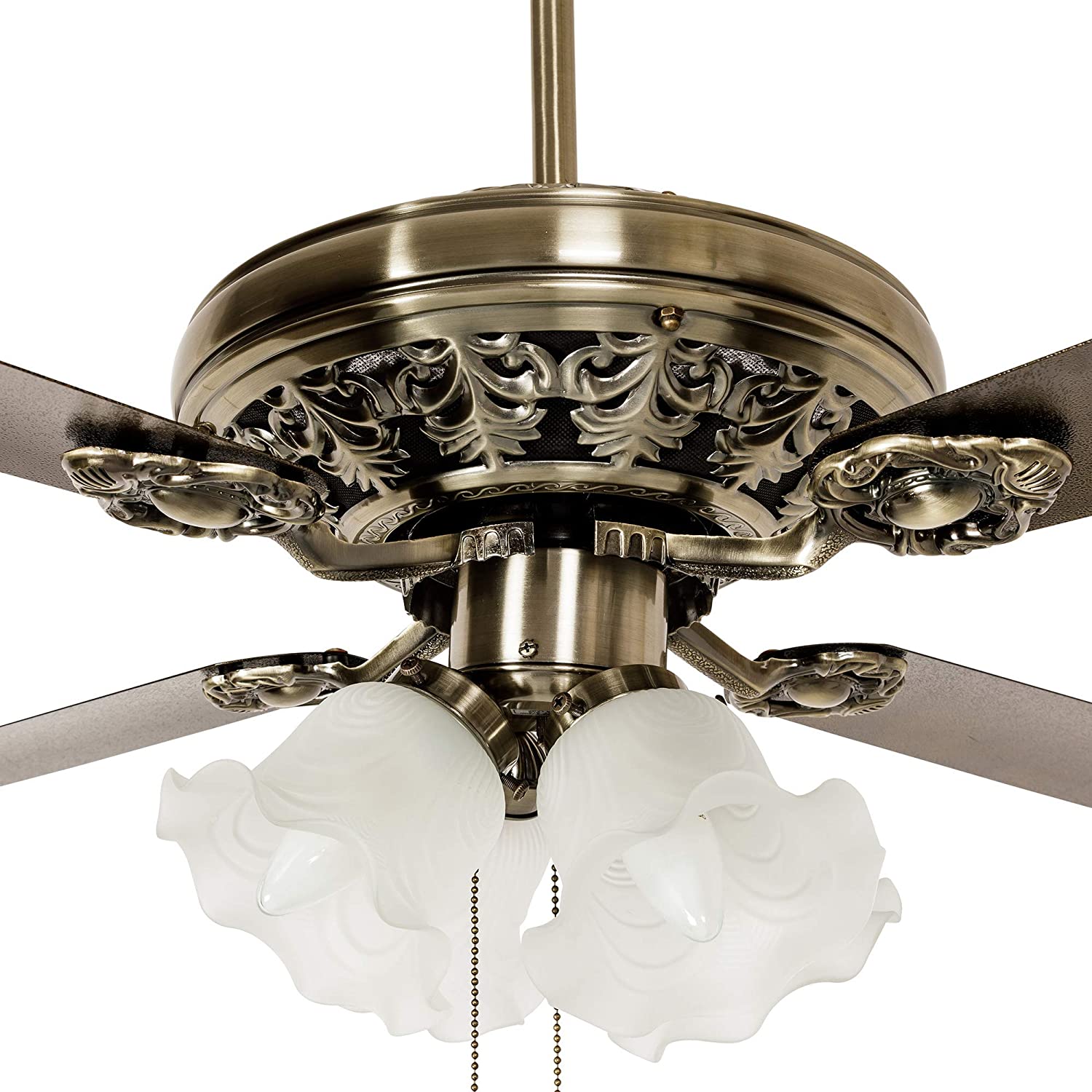 Crompton Nebula Ceiling Fan with Decorative Lights - 1200 mm (Antique Brass)