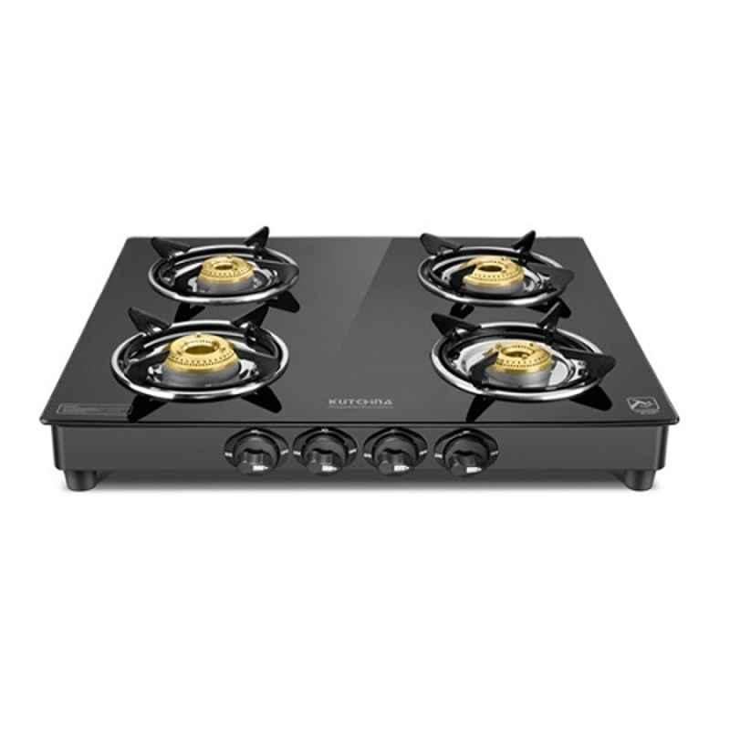 Kutchina Fabio 4B Eco 4 Burners Manual Ignition Tempered Glass Top Gas Cooktop